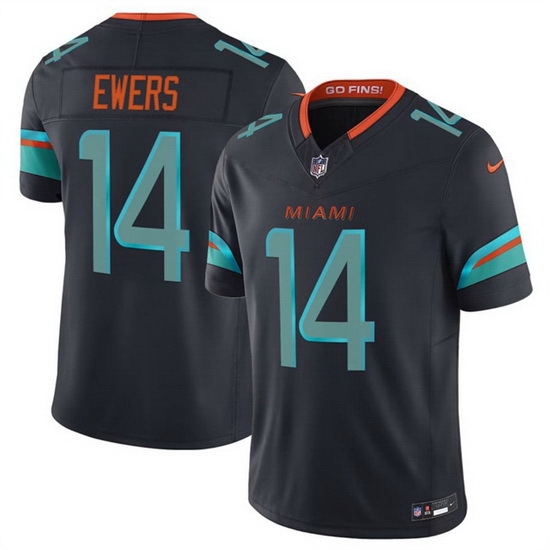Men Miami Dolphins #14 Ewers Nike 2025 Blue Limited Nike NFL Jersey 002